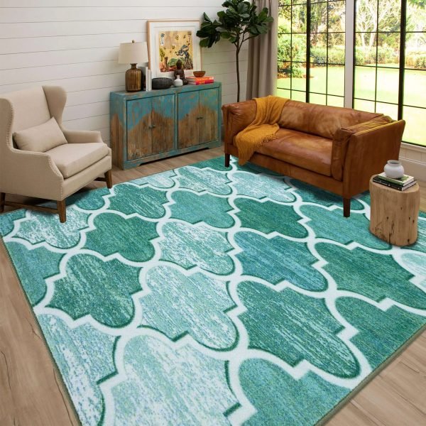 Aqua-8.jpg Ouranos geometric rug in Aqua