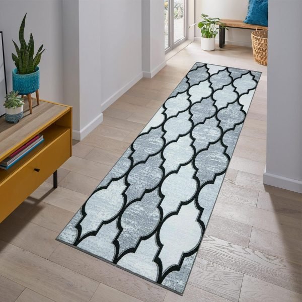 Ouranos geometric rug in Grey