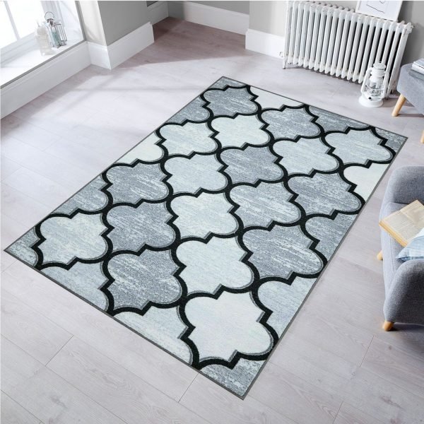 Ouranos geometric rug in Grey