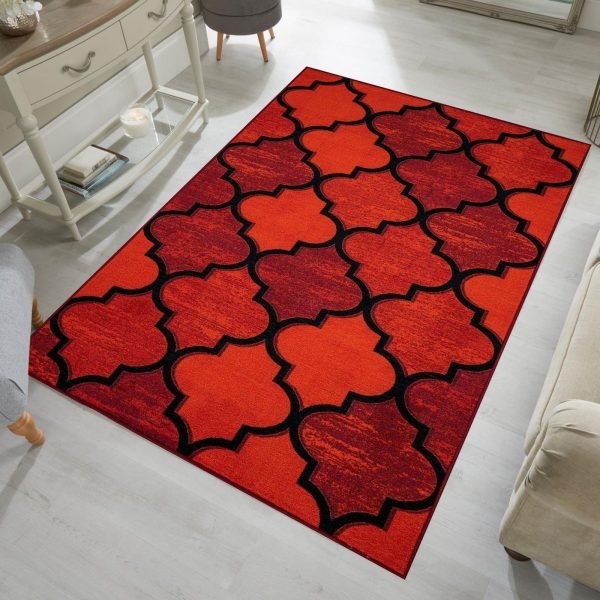 Red-53.jpg Ouranos geometric rug in Red