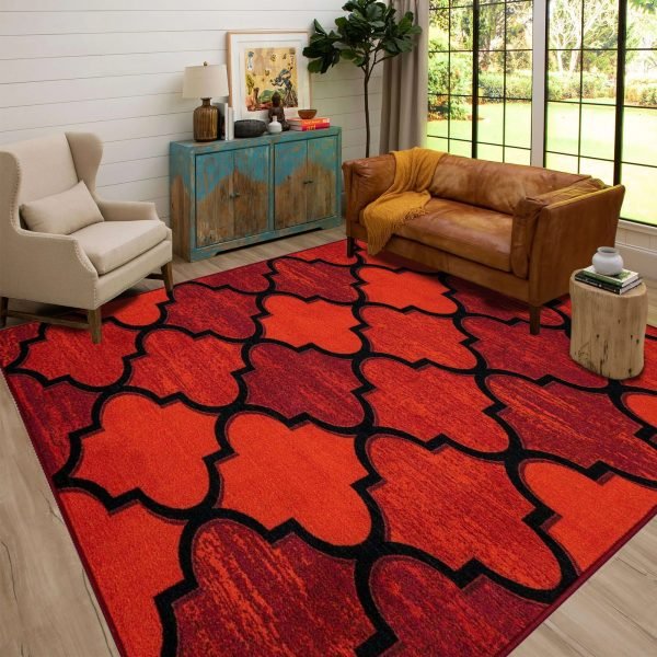 Red-54.jpg Ouranos geometric rug in Red