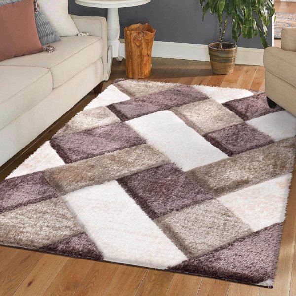 Beige-1.jpg Orion geometric shaggy rug in Beige
