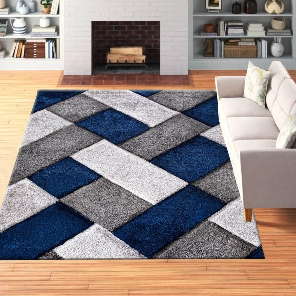 Blue-11.jpg Orion geometric shaggy rug in Blue