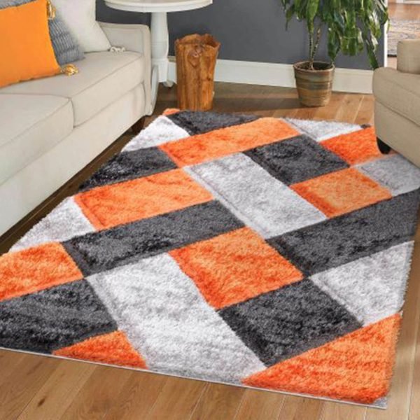 Orange-1.jpg Orion geometric shaggy rug in Orange