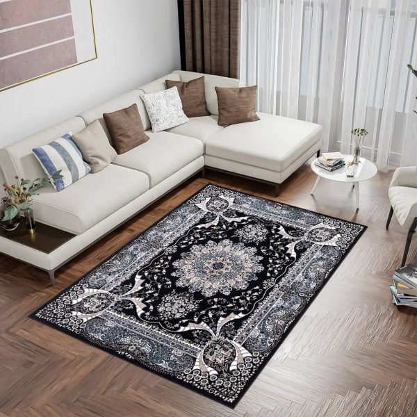 Black-4.jpg Rada traditional floral rug in Black
