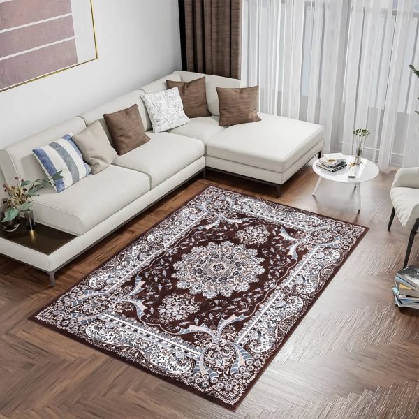 Brown-4.jpg Rada traditional floral rug in Brown