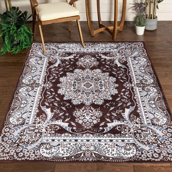 Rada traditional floral rug in Brown