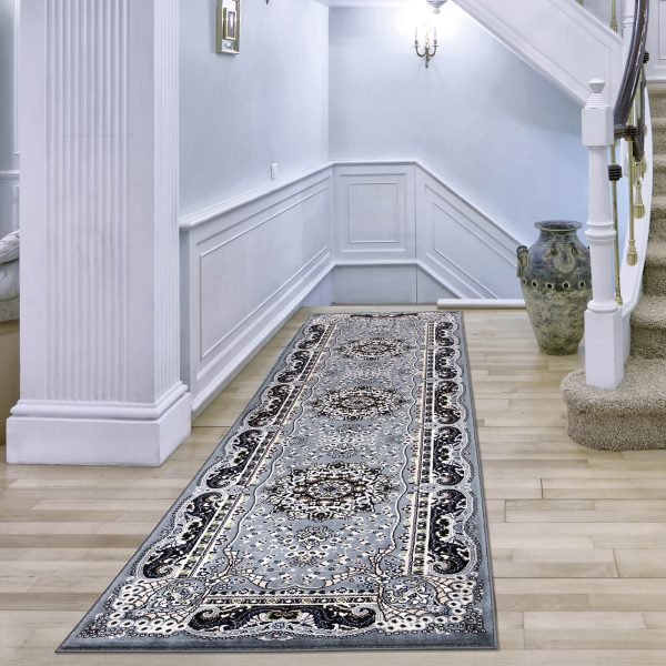 Grey-3.jpg Rada traditional floral rug in Grey