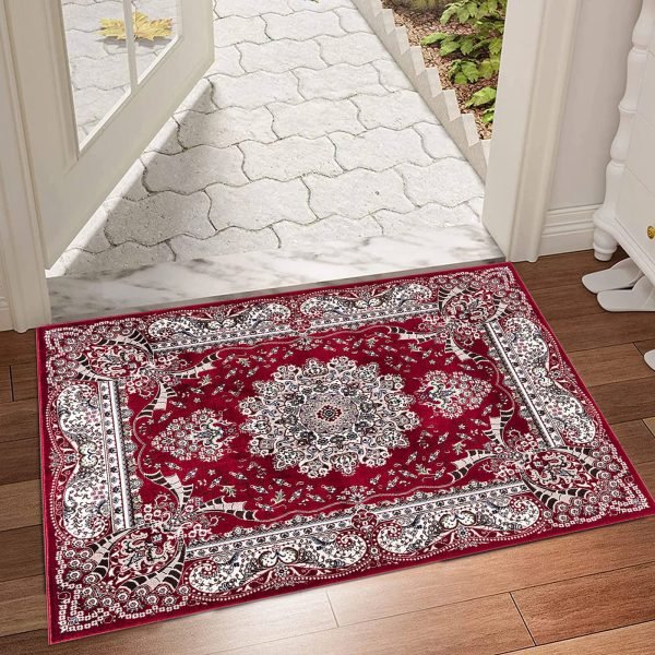 Red.jpg Rada traditional floral rug in Red