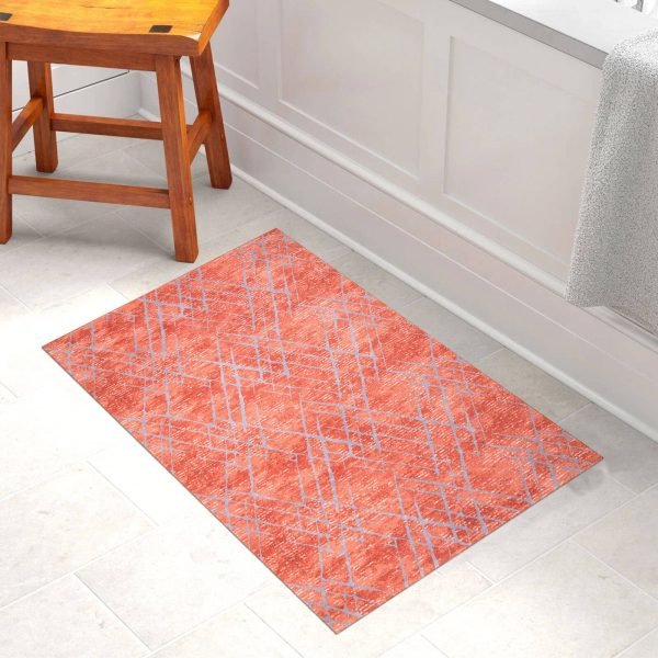 Amor abstract rug in Brick Red
