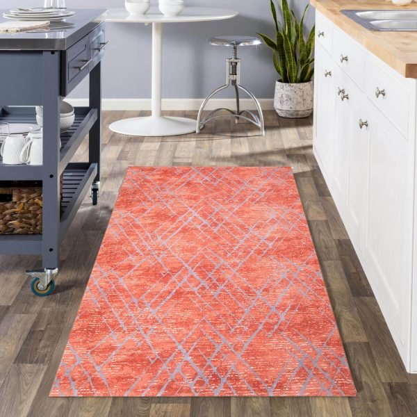 Amor abstract rug in Brick Red
