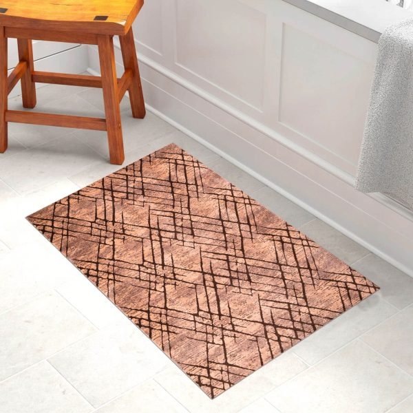 Amor abstract rug in Brown