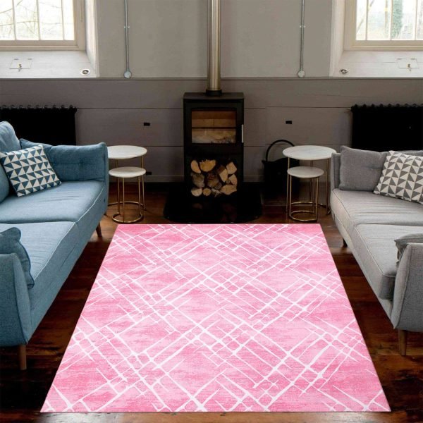 Amor abstract rug in Pink