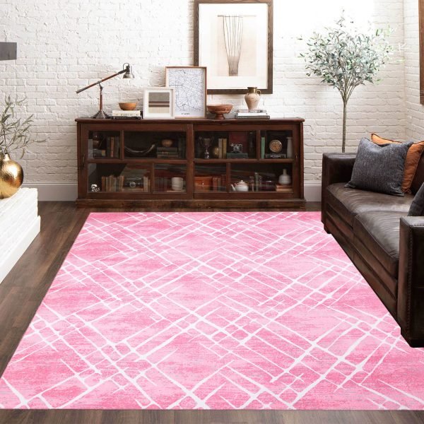 Amor abstract rug in Pink