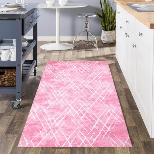 Amor abstract rug in Pink