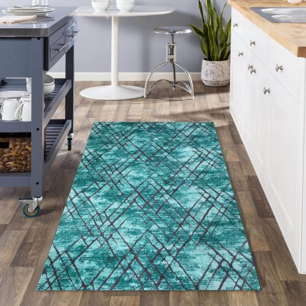 Turquoise-8.jpg Amor abstract rug in Turquoise