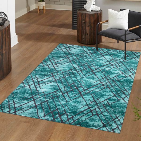 Amor abstract rug in Turquoise
