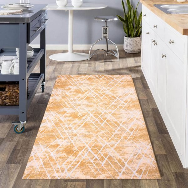 Amor abstract rug in Yellow