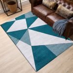 Athens geometric rug in Emerald