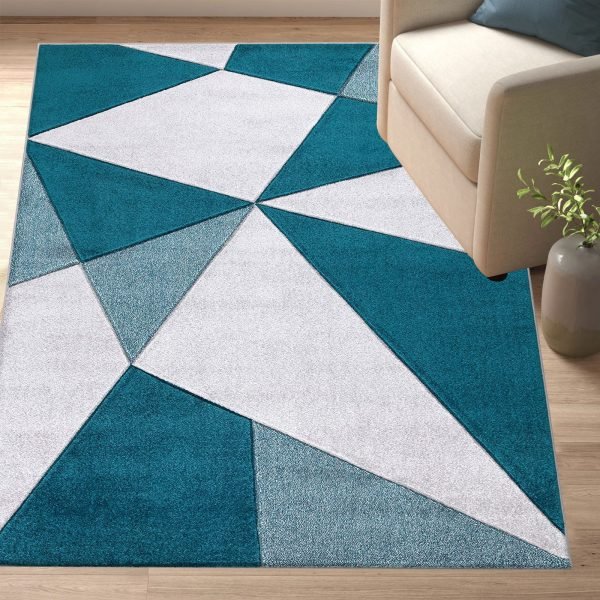 Athens geometric rug in Emerald