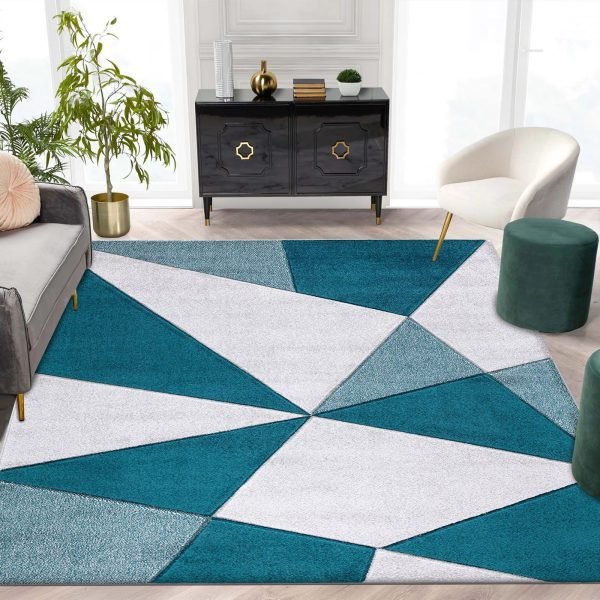 Athens geometric rug – medium pile, natural jute backing