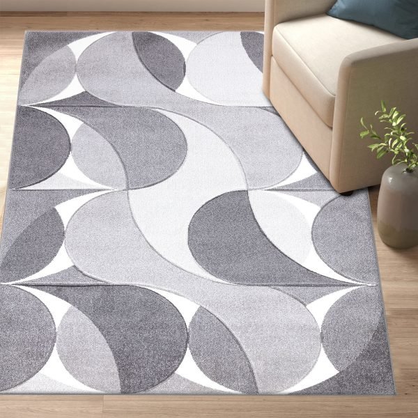 Kenzo geometric rug in Grey