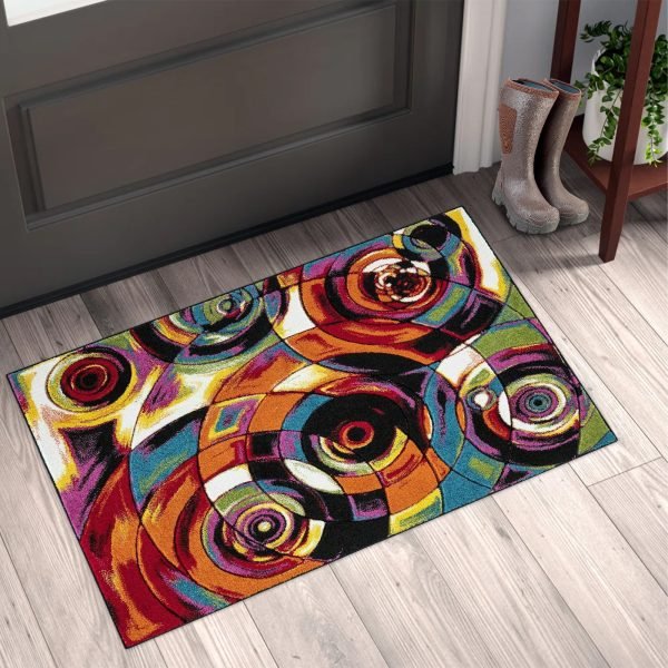 Multi Colour geometric rug in Moonlight Design