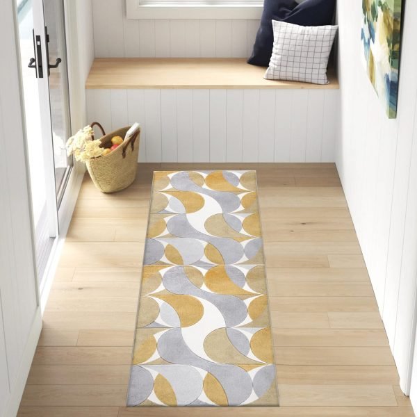 Ochra-5.jpg Kenzo geometric rug in Ochre
