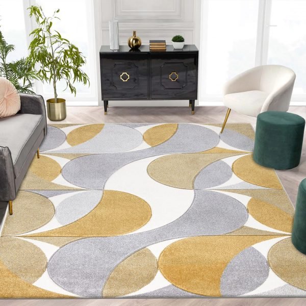 Ochra-9.jpg Kenzo geometric rug in Ochre