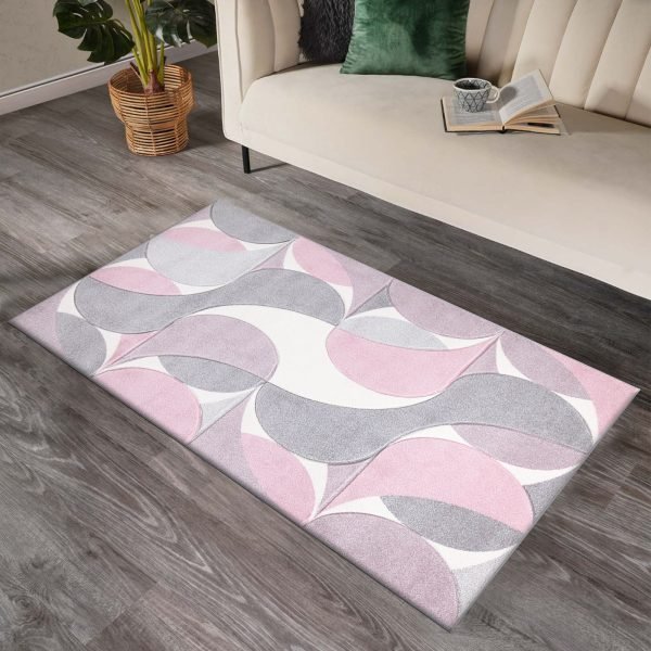 Kenzo geometric rug in Pink