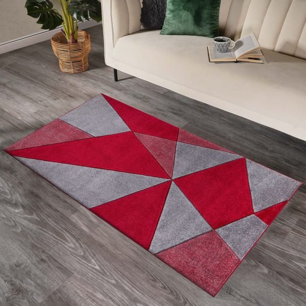 Red-1.jpg Athens geometric rug in Red
