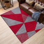 Athens geometric rug in Red