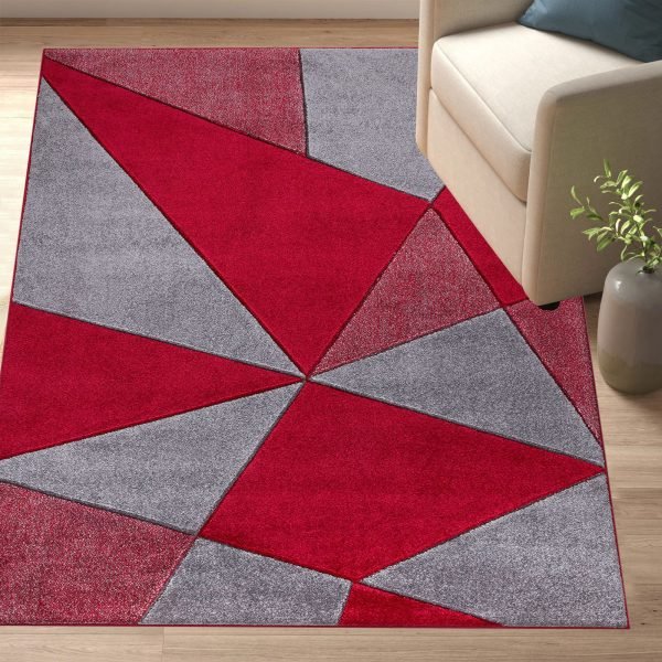 Red-3.jpg Athens geometric rug in Red