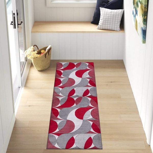 Red-5.jpg Kenzo geometric rug in Red