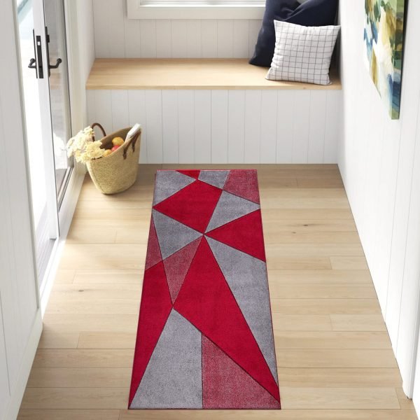 Red.jpg Athens geometric rug in Red