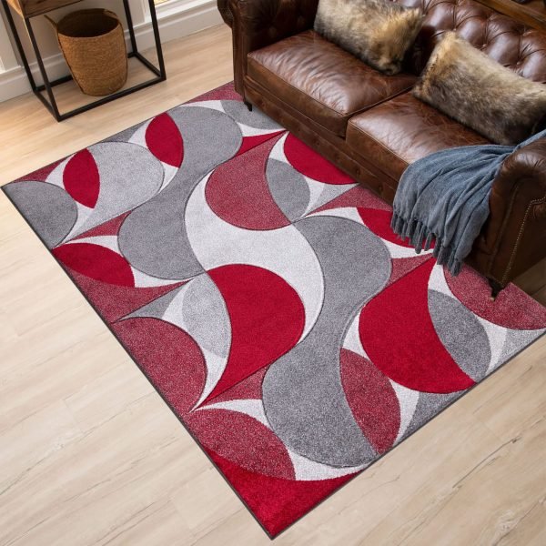 Kenzo geometric rug in Red