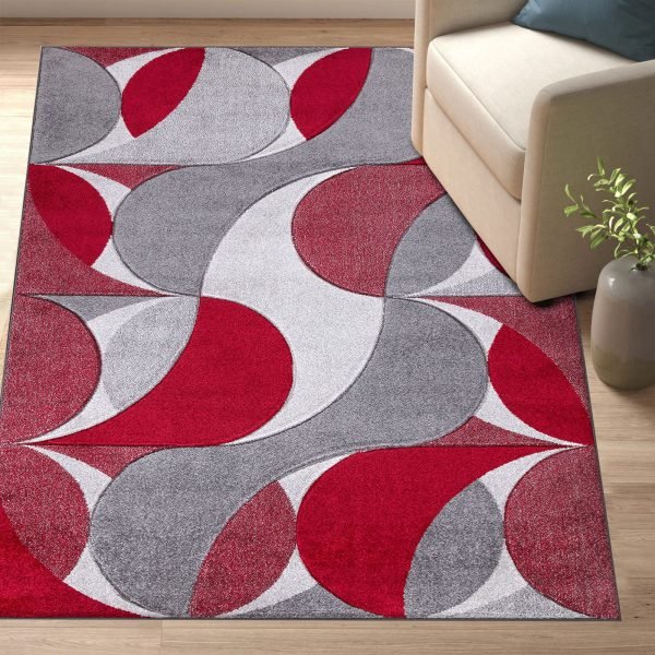 Red-8.jpg Kenzo geometric rug in Red