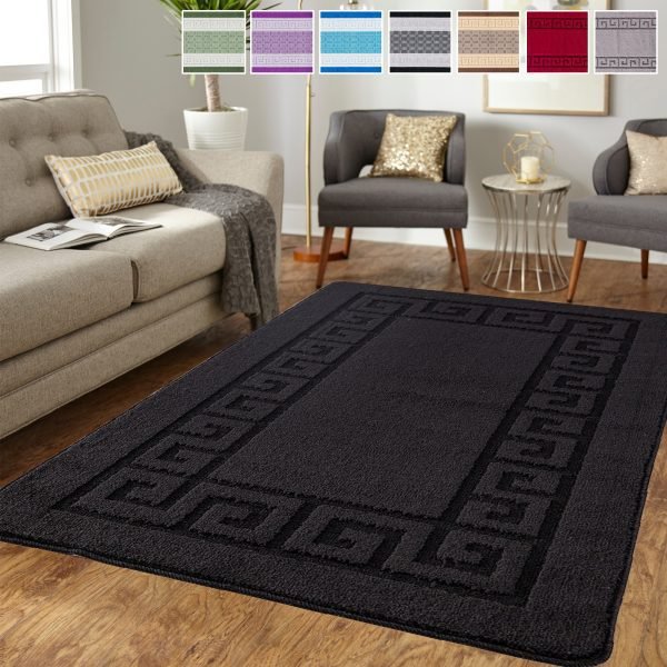 Rocco plain rug in Black