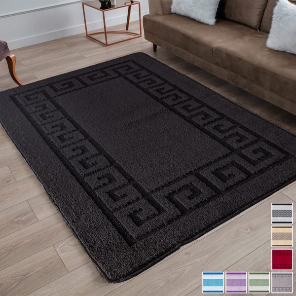 Rocco plain rug in Black