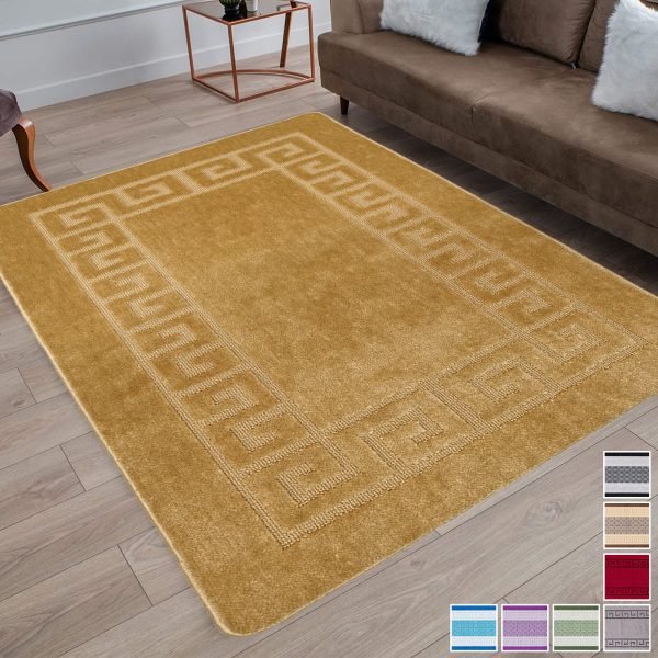 Rocco plain rug in Ochre