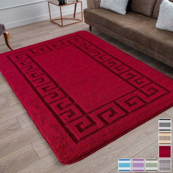 Rocco plain rug in Red