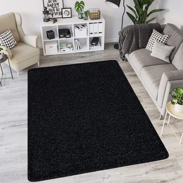Black-20.jpg Natty plain shaggy rug in Black