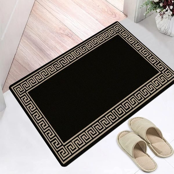 BlackBeige-2.jpg Greeky bordered rug in Black Beige