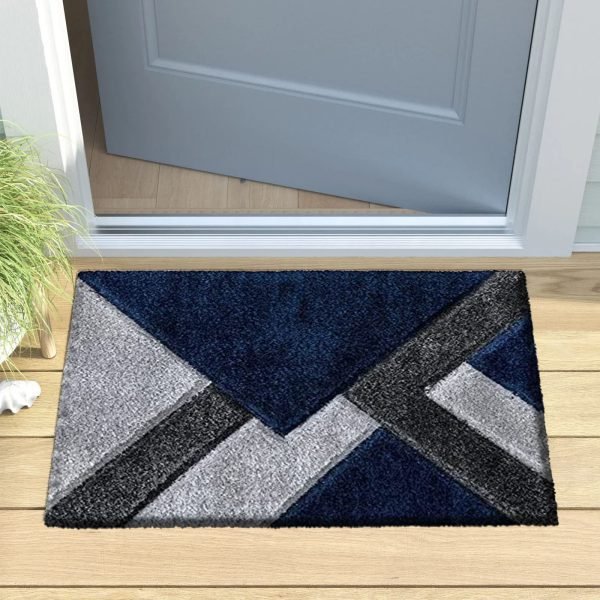 BlueGrey-6.jpg Nova geometric shaggy rug in Blue Grey