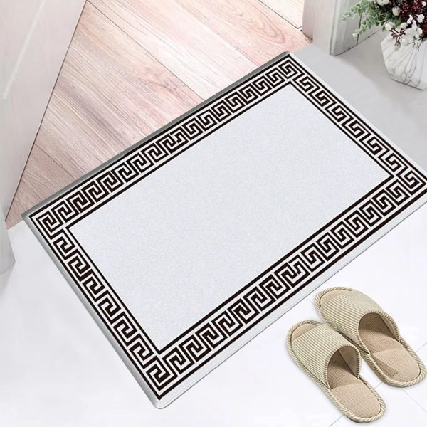 CreamBlack-1.jpg Greeky bordered rug in Cream Black