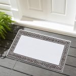 Greeky bordered rug in Cream Black