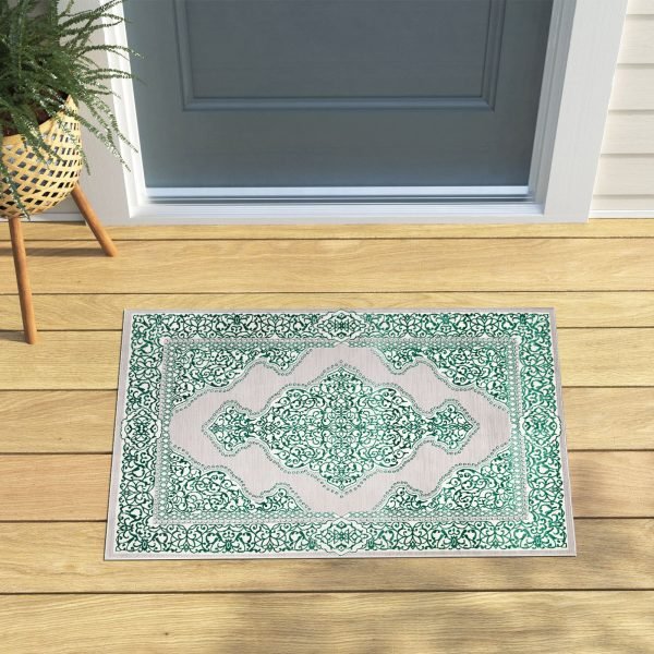 Sarina vintage floral rug in Emerald