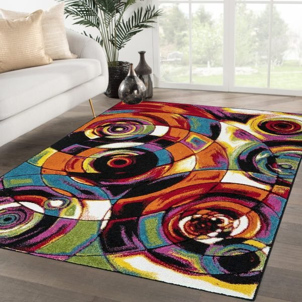 Multi Colour geometric rug in Moonlight Design