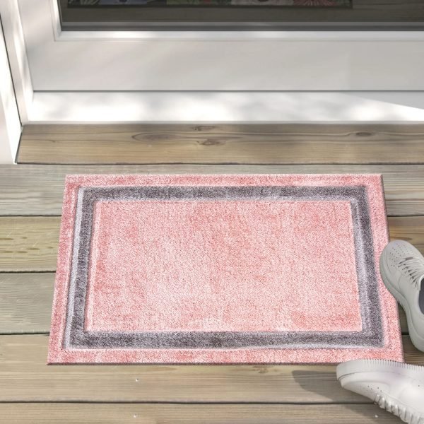 Pink-29.jpg Trani bordered shaggy rug in Pink