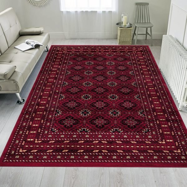 Red-14.jpg Tagab traditional oriental rug – medium pile, natural jute backing